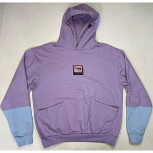 AKWD A Kid With Dreams TV Graphic Pullover Hoodie Men Large Purple Colorblock